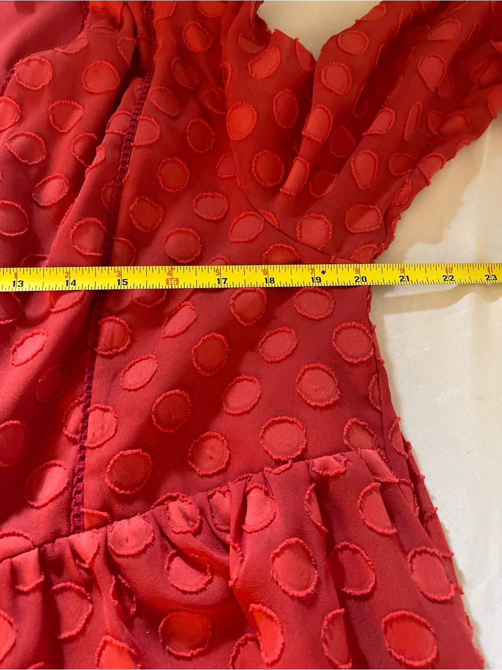 Soft Surroundings Red Swiss Dot Boho Blouse Tassel Tie Flowy Peasant Top Womens - Picture 11 of 14
